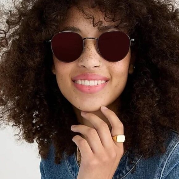J. Crew Round wire-frame sunglasses